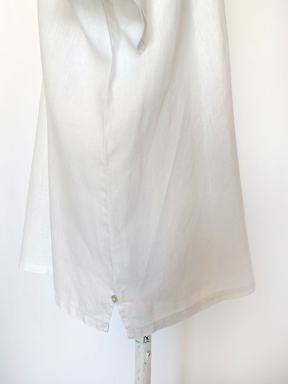 サムネイル： 90’s Linen White Open Collar Shirt Size XL
