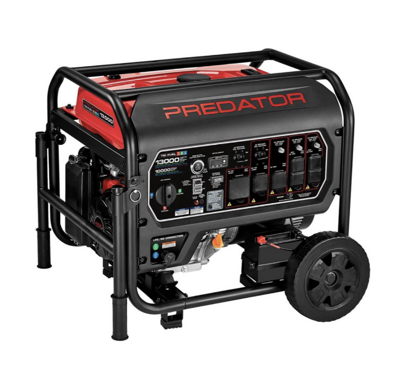 PREDATOR 13,000 Watt Tri-Fuel Portable Generator with Remote Start and CO SECURE