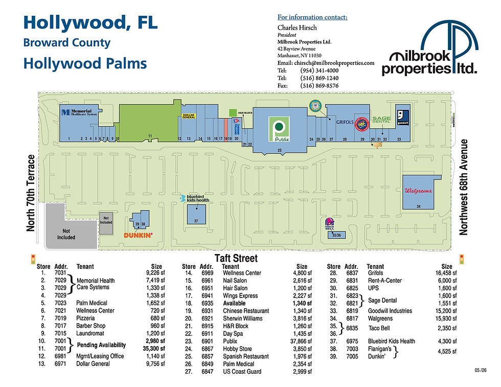 Hollywood Palms Site Plan
