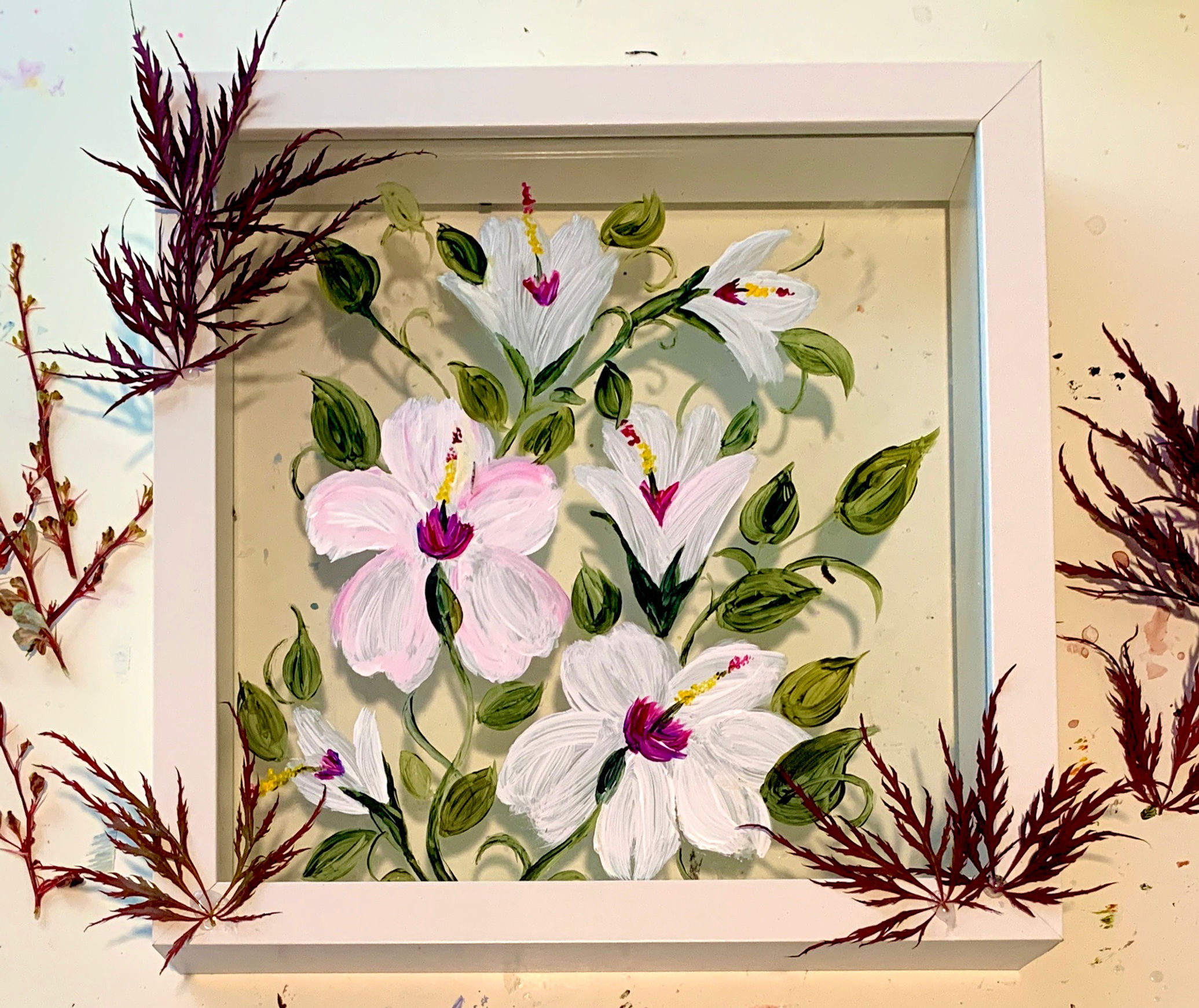 Glass Framed Flowers
