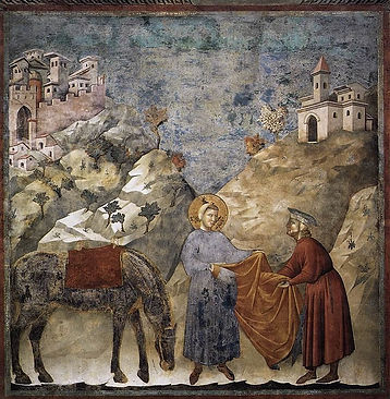 800px-Giotto_di_Bondone_-_Legend_of_St_Francis_-_2._St_Francis_Giving_his_Mantle_to_a_Poor