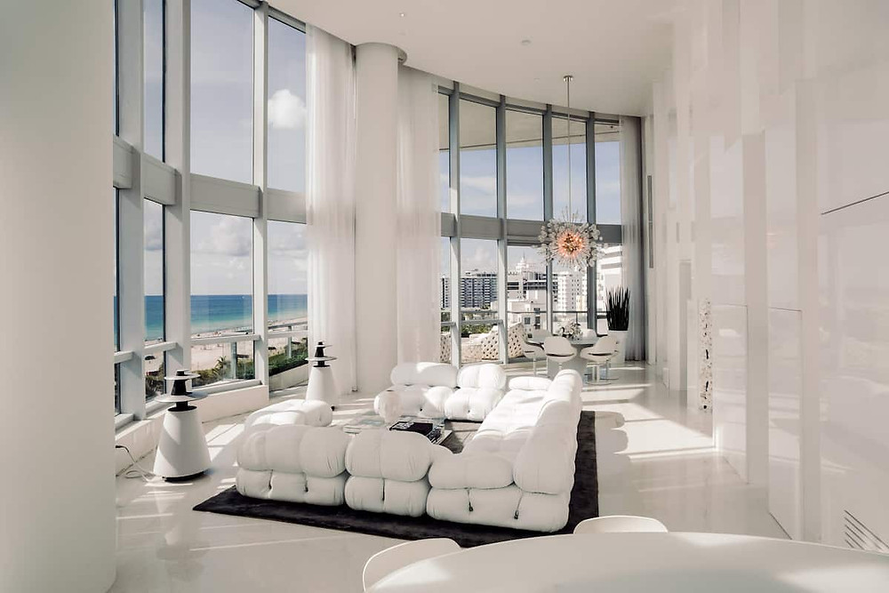white plush sectional sofa