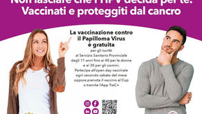 Papilloma virus: sabato 10 gennaio l'open day vaccinale