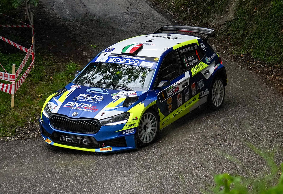 Roberto Daprà ottimo terzo assoluto al Rally Due Valli Falezza e Merzari sul primo gradino di classe