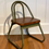 Thumbnail: Children Vintage Golden Oak Table with Metal Legs and Matching 2 Chairs