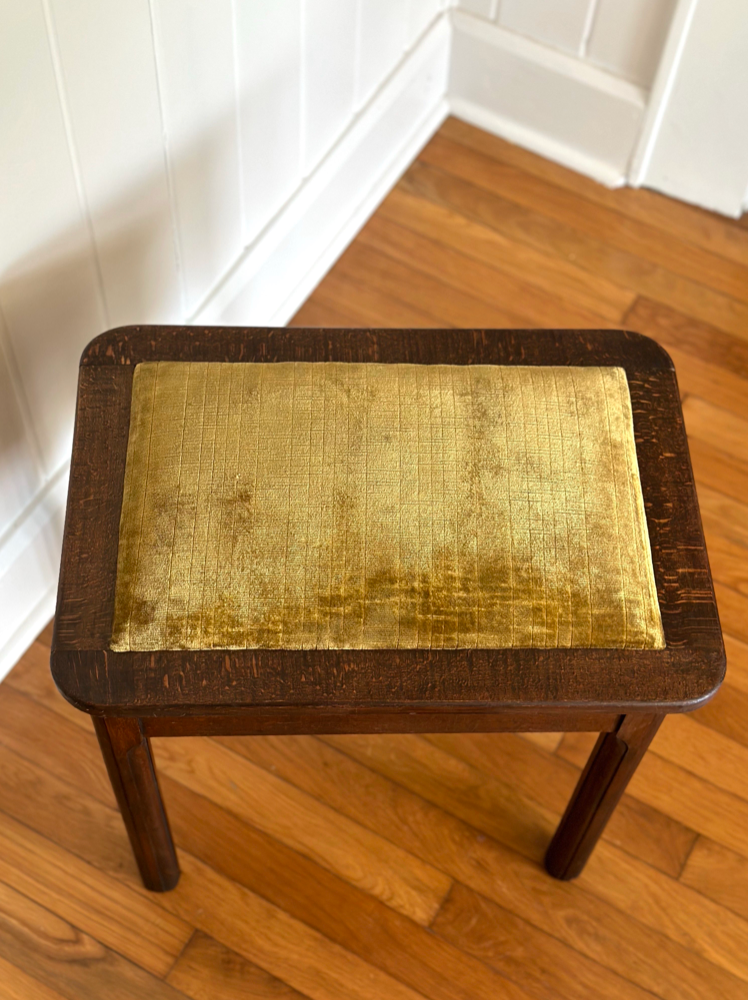 Thumbnail: European Antique Burled Oak Bench with Storage Compartment
