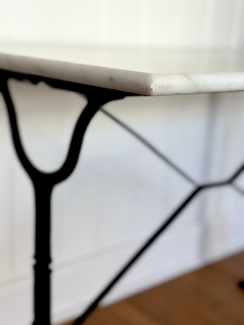 Thumbnail: Vintage/Antique French Cast Iron Marble Top Bistro Table