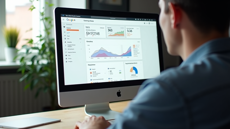 Eye-level view of computer screen showing Google Ads dashboard