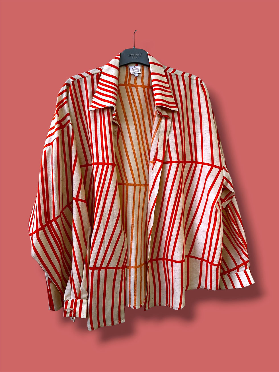 Miniature : Chemise rayée orange et blanc