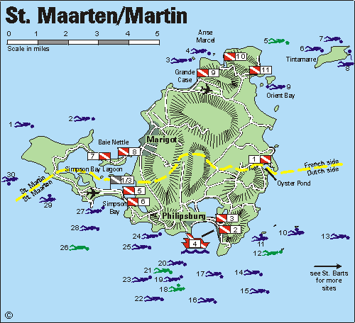 Map ofSt. Maarten/ St. Martin