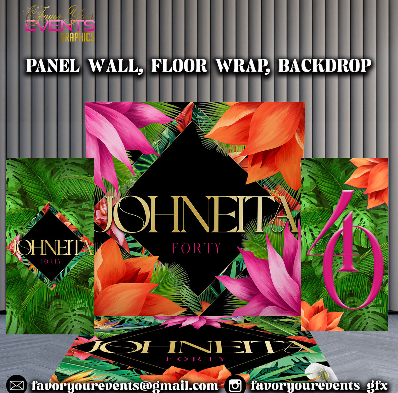 Backdrop, Floor Wrap OR Panel Wall(DESIGN ONLY)