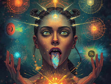 Person mit rausgestreckter Zunge und erhobenen Händen und stechenden Augen als Beispiel für die unterschiedlichenSupersinne