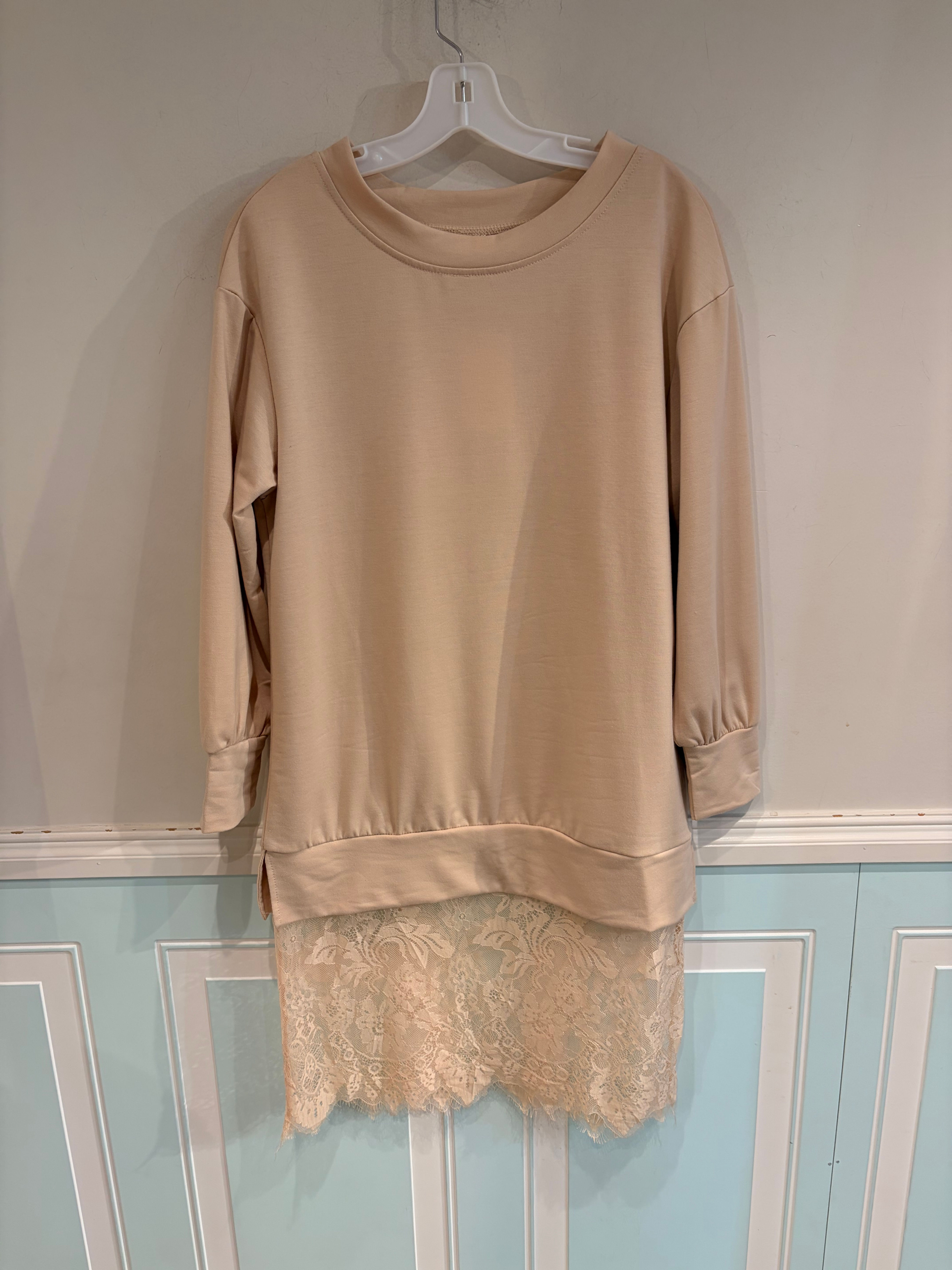 Lace Trim Sweater Tunic