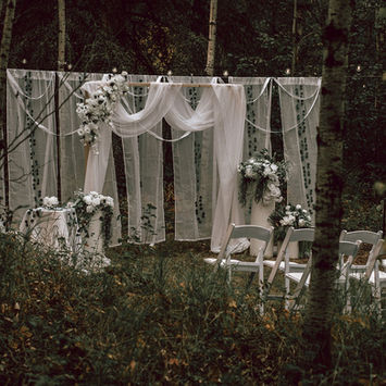 Backdrop for the Ceremony at the Forest Lodge