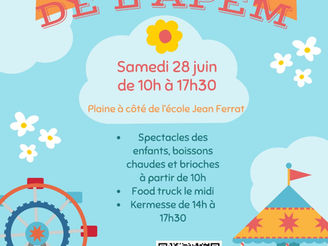 Kermesse de fin d’année – Samedi 28 juin 2025