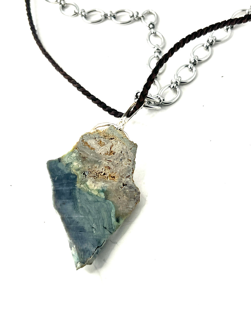 Thumbnail: Sand and Water Oregon Petrified wood accented with Blue Labradorite bead and Ame