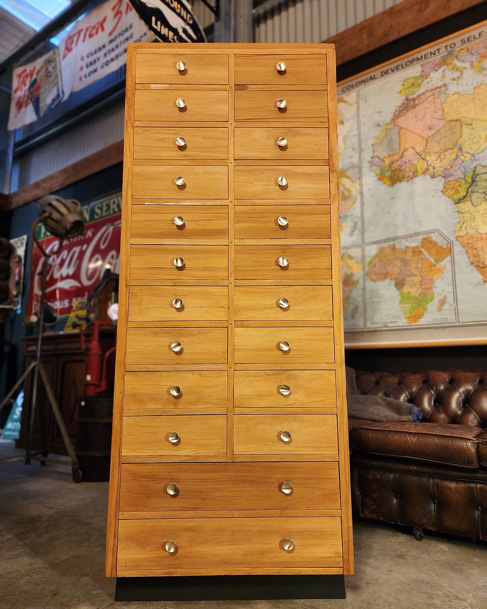 Thumbnail: Vintage Rimu tallboy drawers 