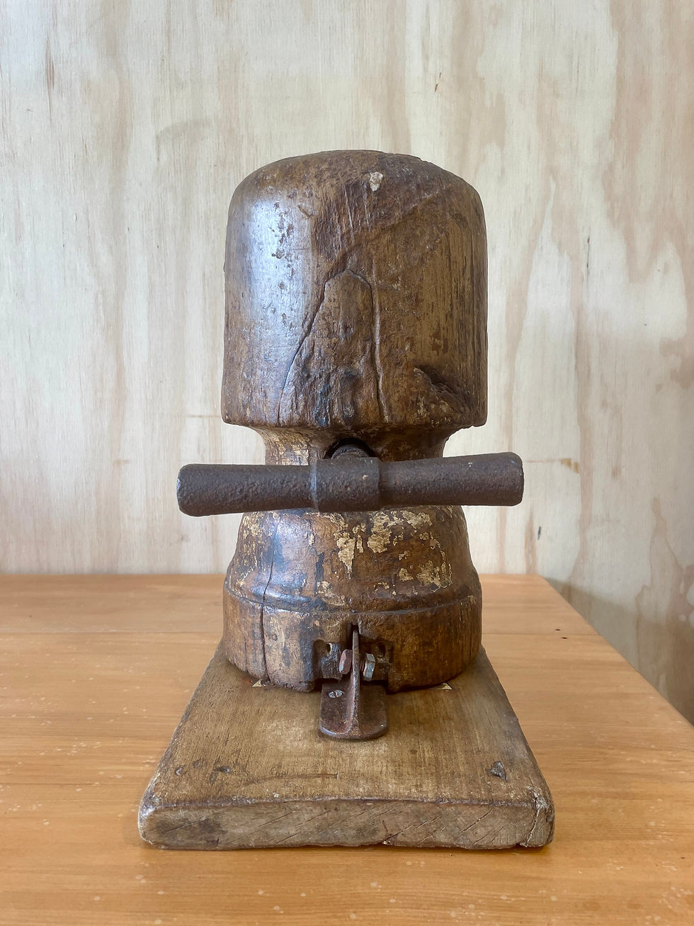 Thumbnail: Antique wooden hat strecher 