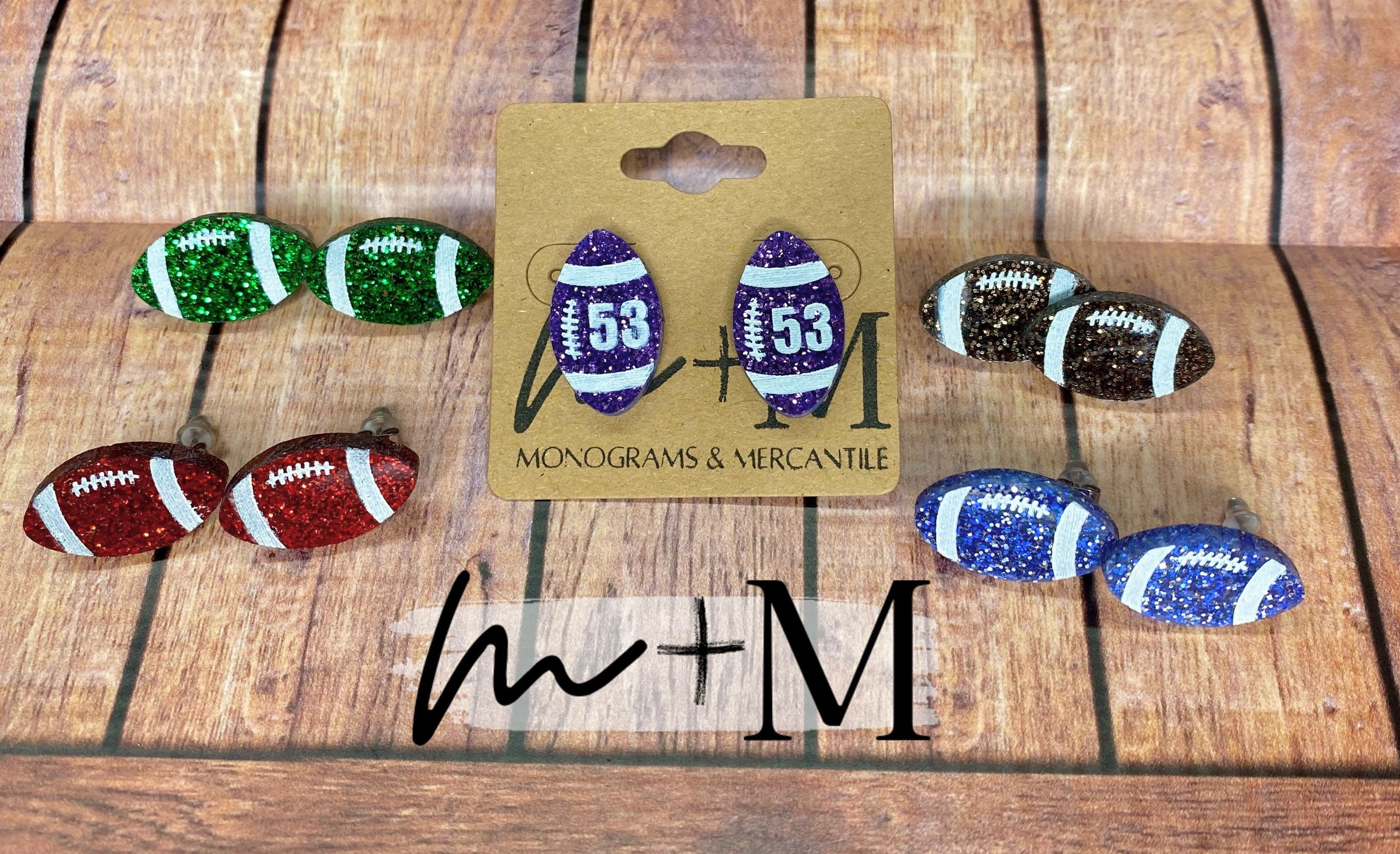 Football Glitter Studs