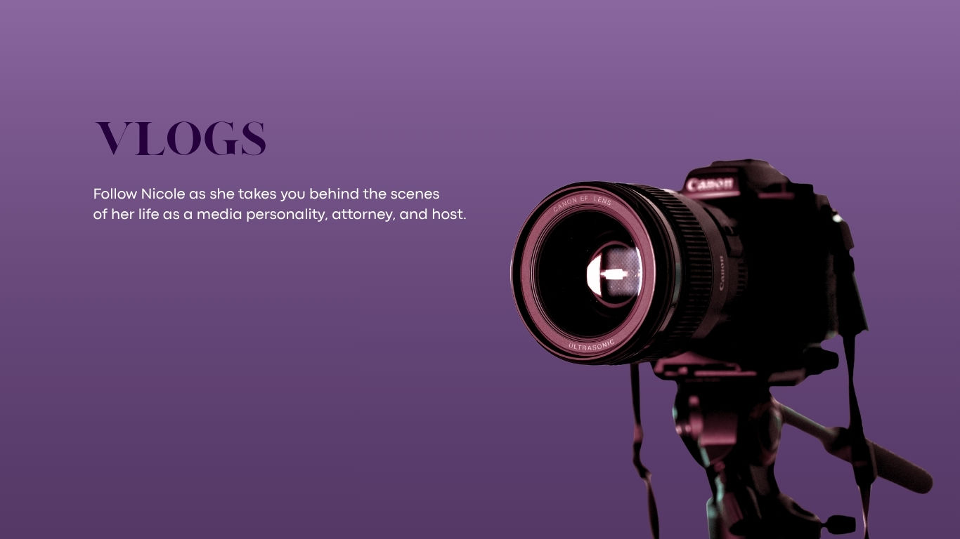 Professional Canon camera on a tripod for Nicole's vlogs.