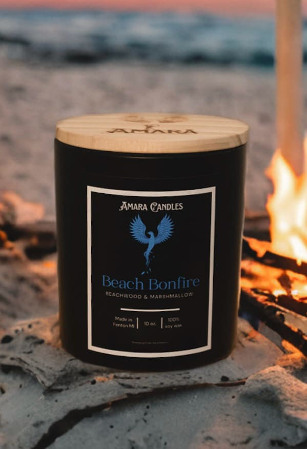 Beach Bonfire Soy Wood Wick Candle