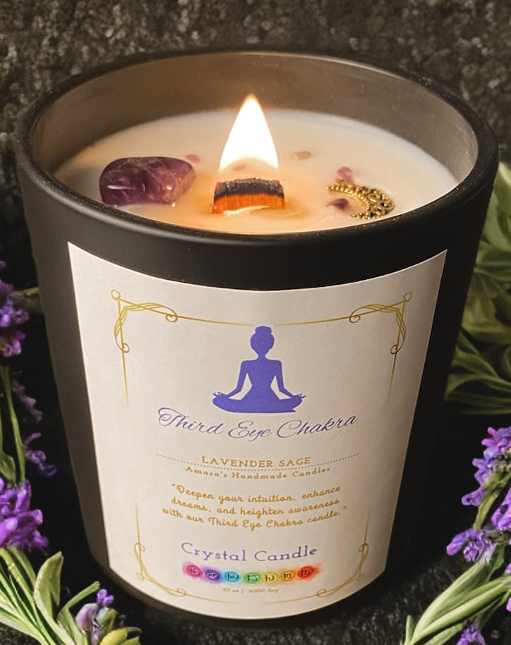 Third-Eye Chakra Crystal Infused Soy Candle