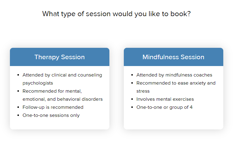 Session type selection