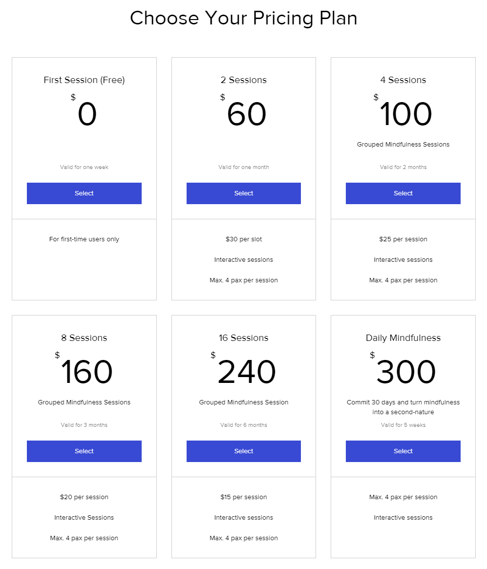 Pricing plan selection