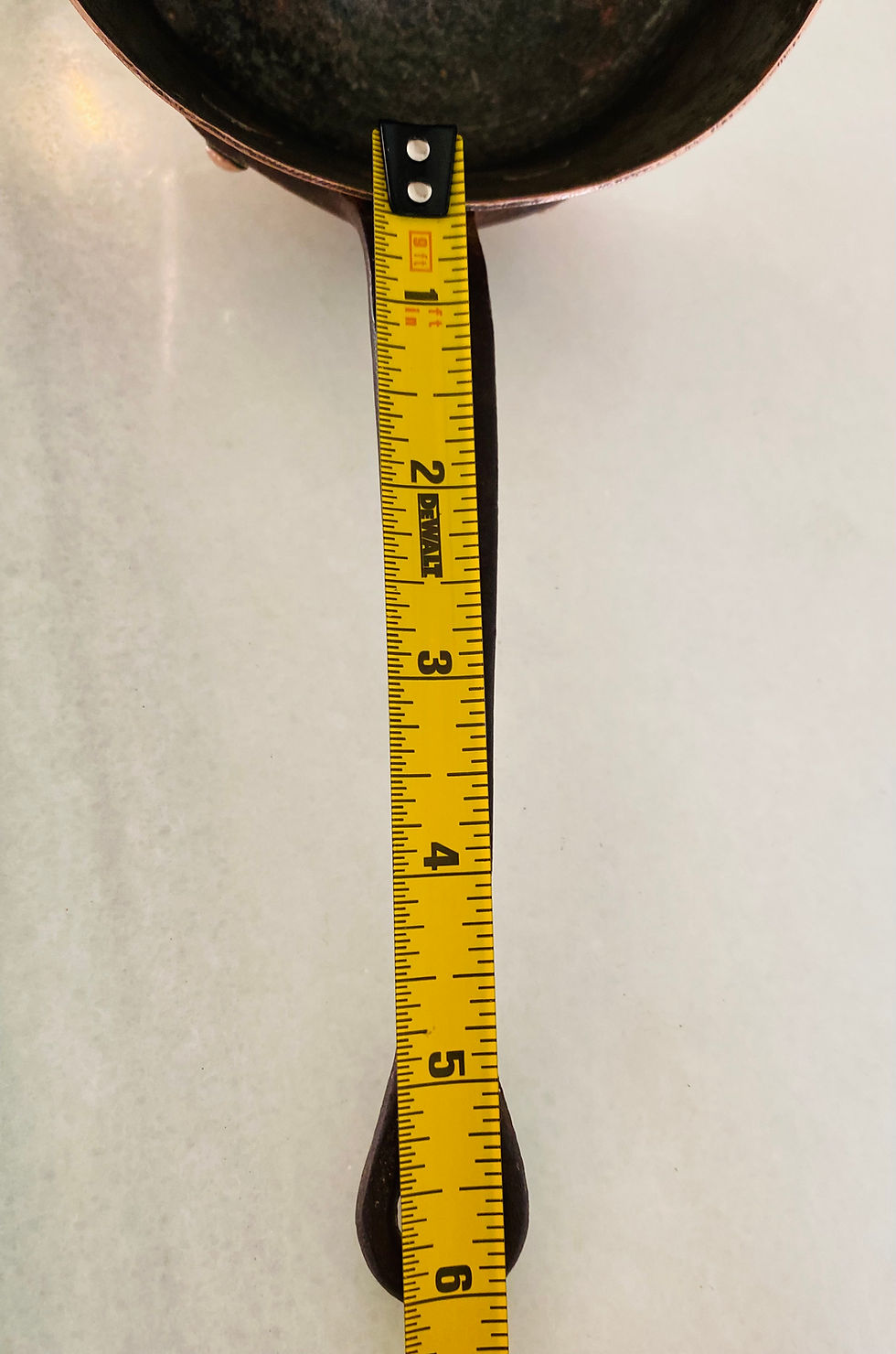 Thumbnail: Copper Sauce Pan Handle Length View