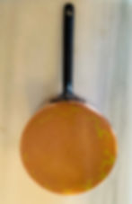 Antique Copper Sauce Pan Bottom With Cramp Seams View