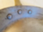Vintage Copper Skillet Interior Rivet View