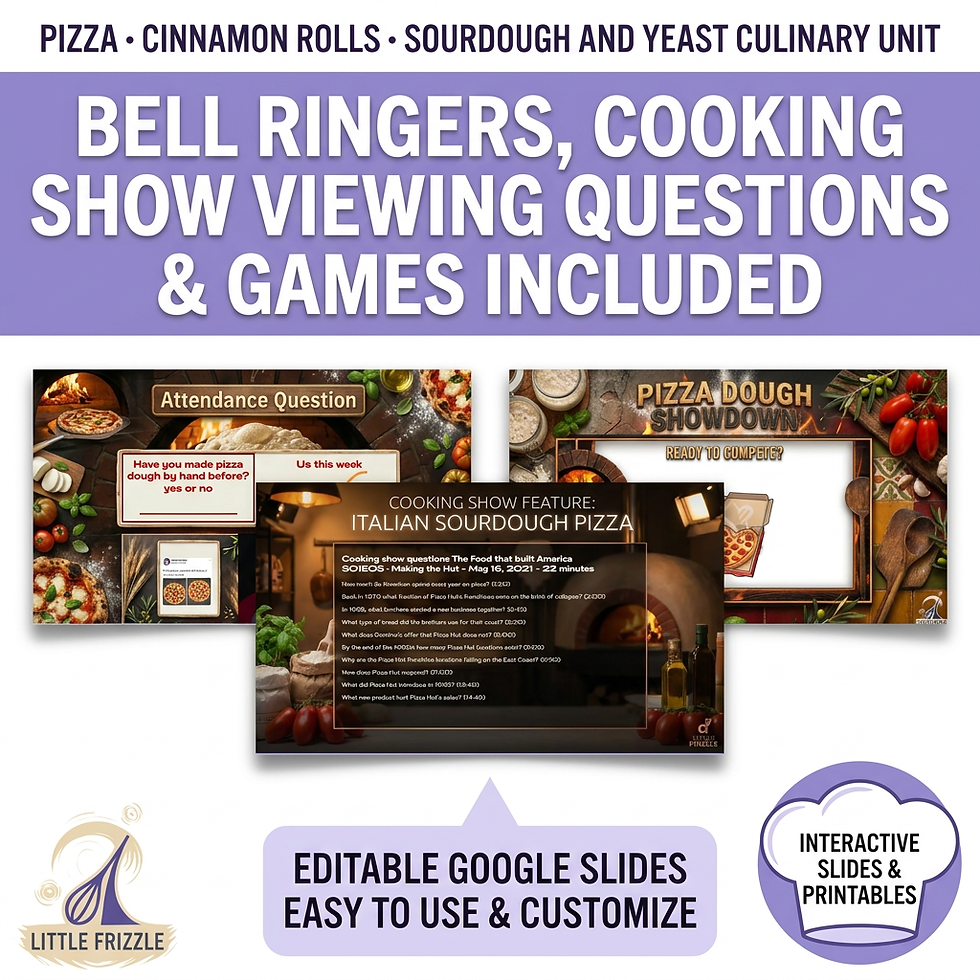 Thumbnail: Pizza Cinnamon Rolls Sourdough High School CTE Cooking Slides culinary food fcs