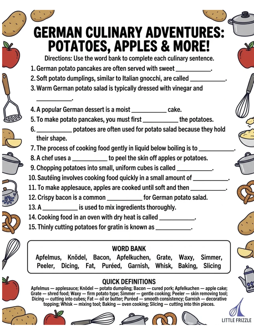 German potato pancakes applesauce gnocchi potato salad , apple cake printables