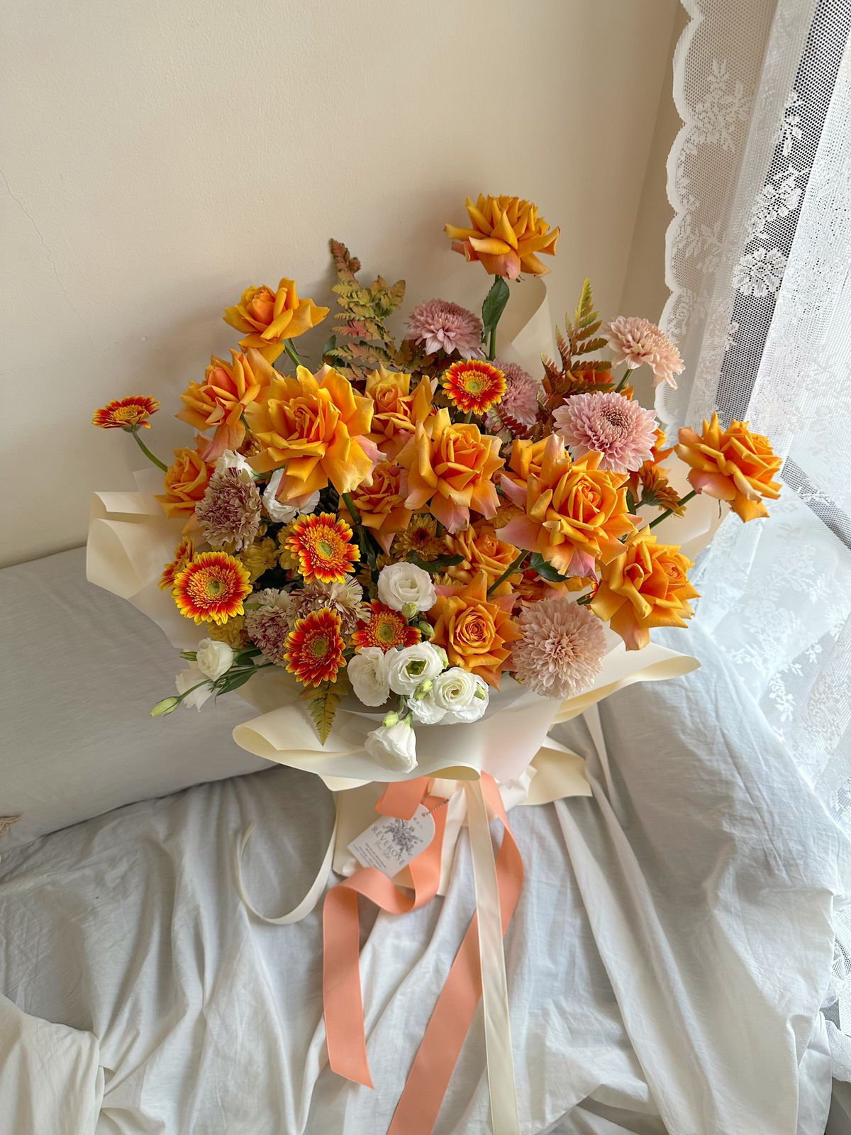 Flaming Rose Russian Fresh Bouquet