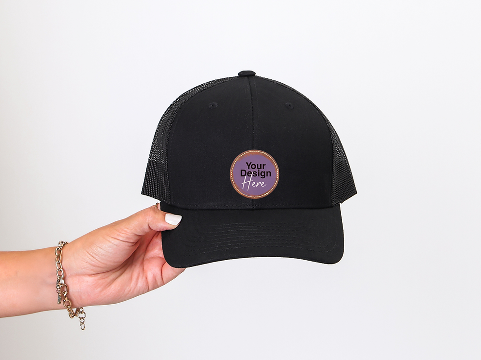 Thumbnail: Black cap with 'Your Design Here' patch