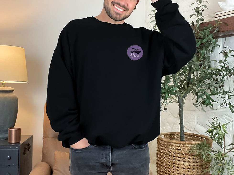 Thumbnail: Black sweatshirt with 'Your Design Here' text
