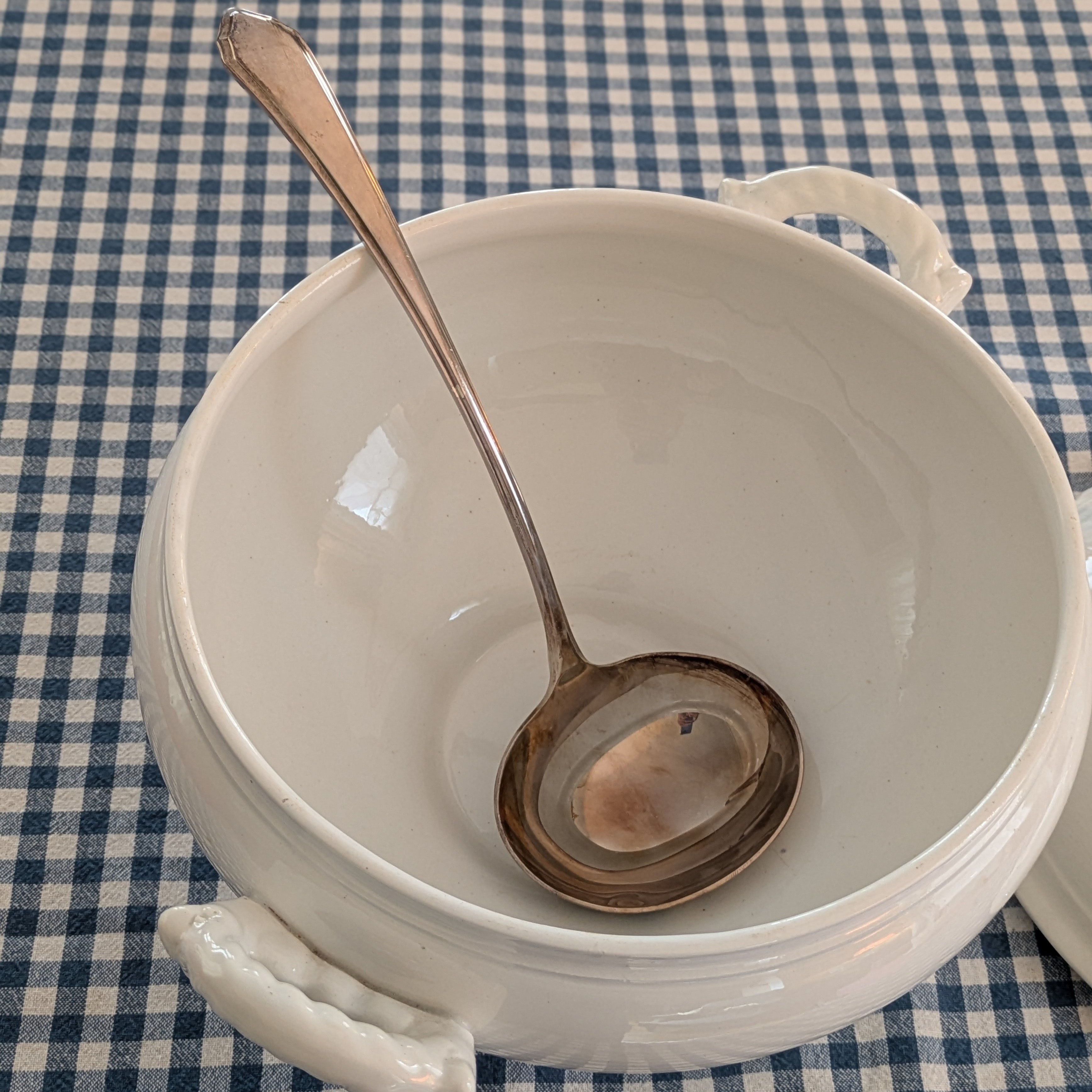 Silver plated soup ladle 