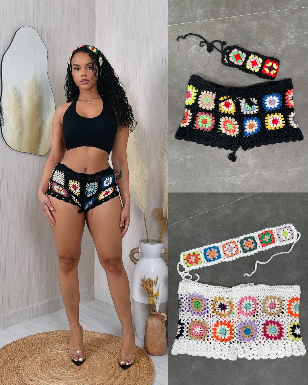 Crochet Shorts With Headband
