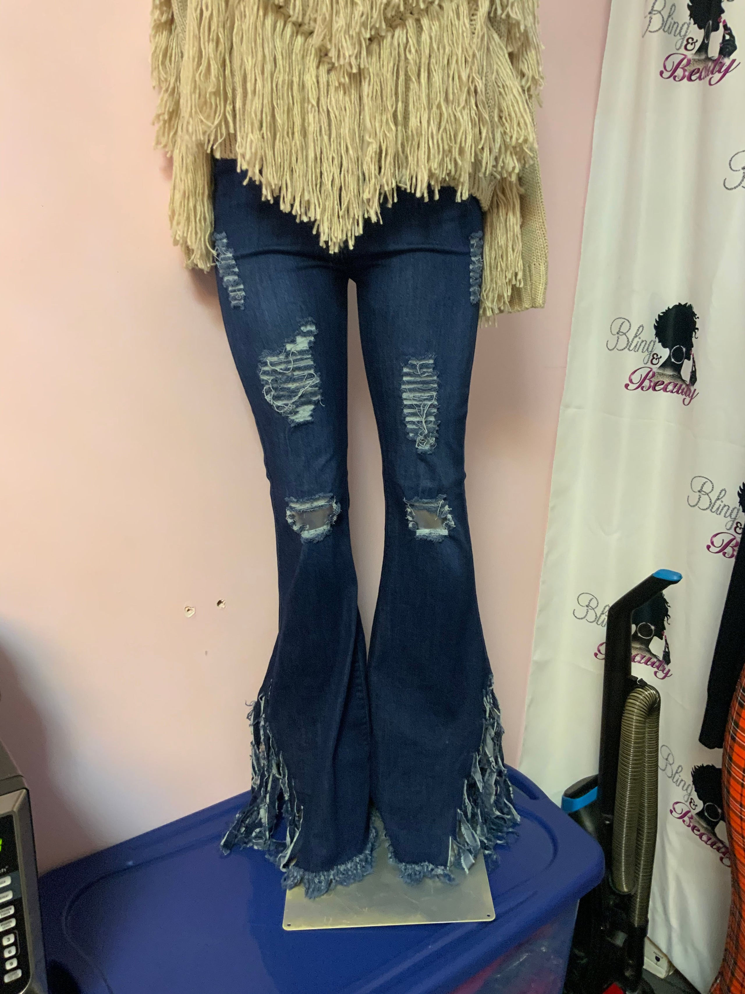 Moving Forward Fringe Jeans