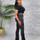 Thumbnail: Acid Wash Top & Ruched Pants Set