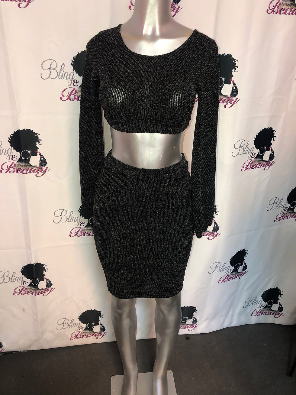 2pc Crop Top w/Skirt Set