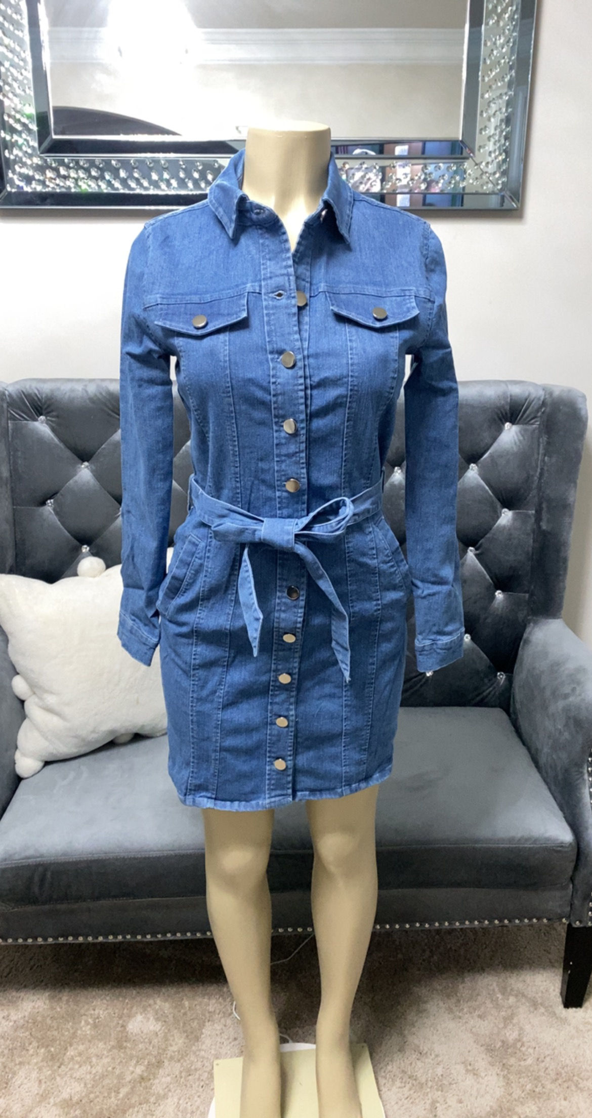 Button Up Denim Dress