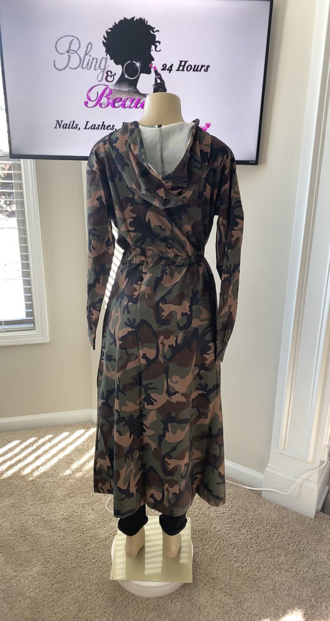 Miniatura: Camo Hoodie Windbreaker (Long)