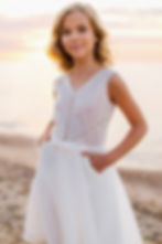 flower girl dress pearl detail