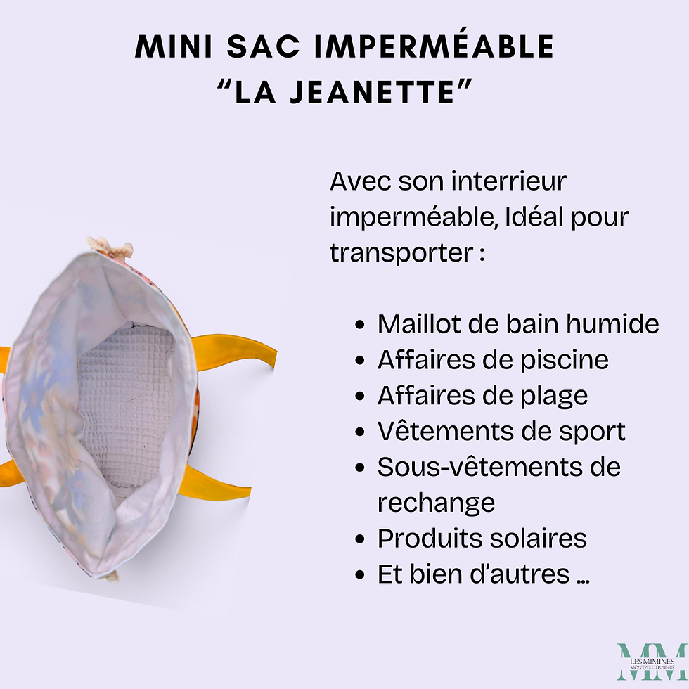Miniature : Interieur Mini sac imperméable de face fleurs fermé, pour maillot de bain montpellier