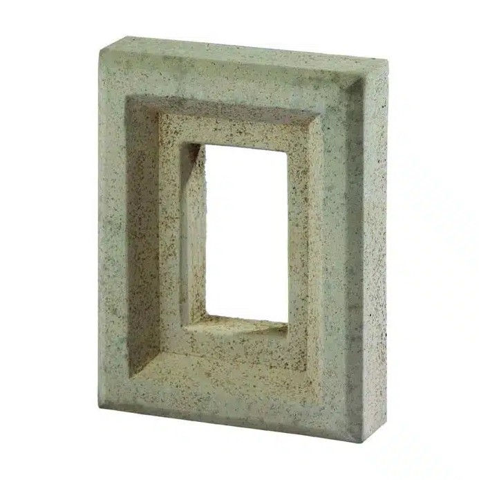 Large rectangular stone with an opening (octagon shaped) for a light fixture