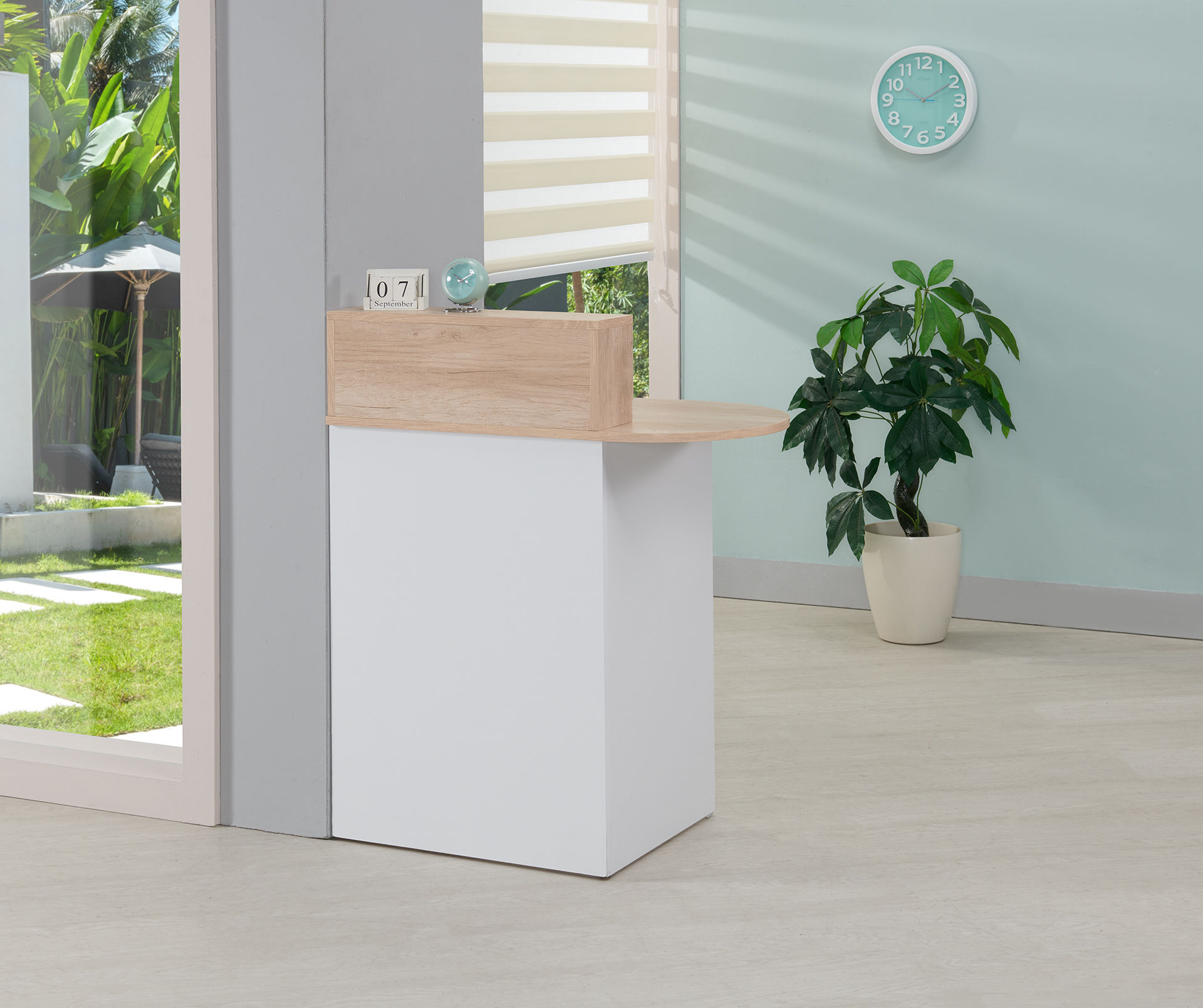 娜美一抽多功能半圓桌-含上框