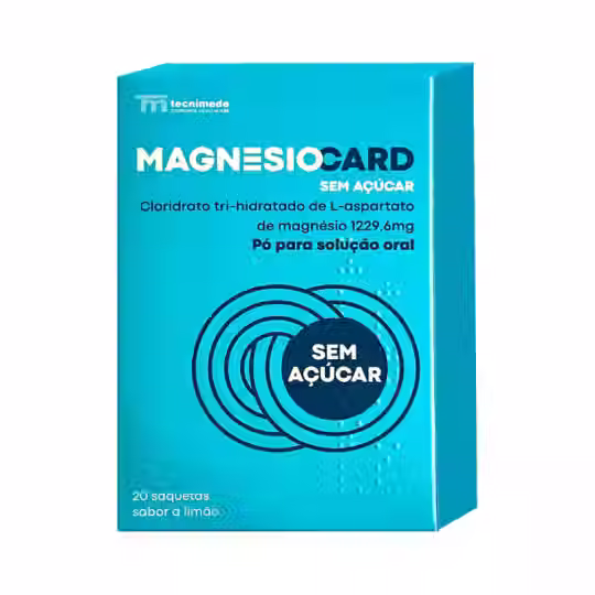 MAGNESIOCARD SEM AÇÚCAR , 1229.6 MG 20 SAQUETA 4 G PO SOL ORAL