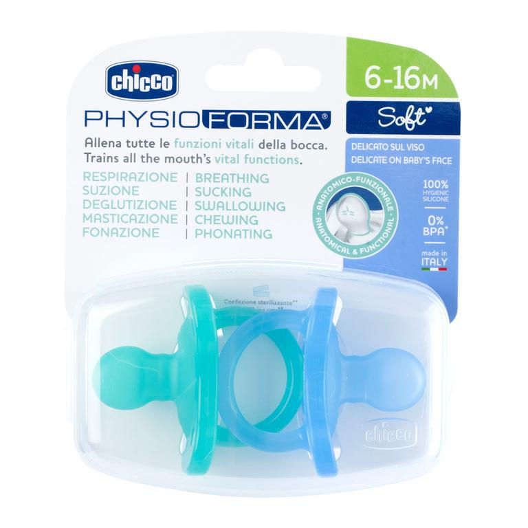 Chicco Physio Forma Soft Azul 6-16Meses X 2 Chupetas