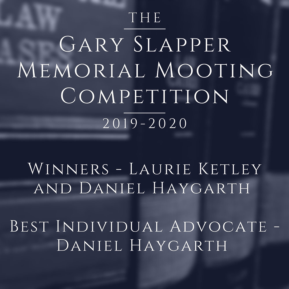 The Gary Slapper Memorial Mooting Competition 2019/2020